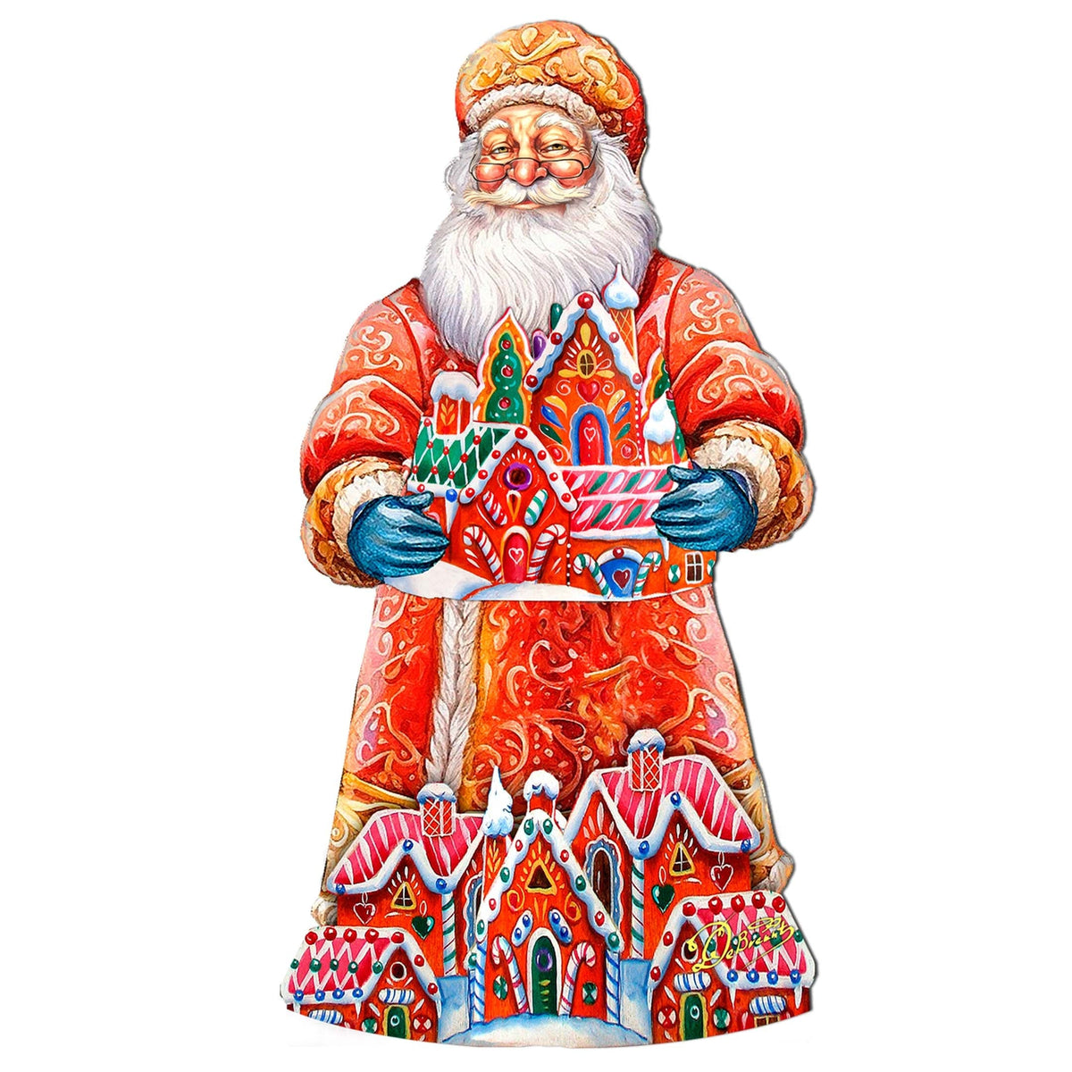 Santa and the Gingerbread House Holiday Door Decor by G. Debrekht - Christmas Santa Snowman Decor - 8691404H