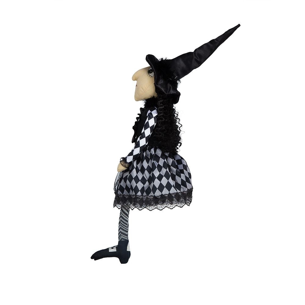 Halloween Sitting Witch Decor - Black