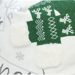 Let It Snow Christmas Throw Pillow with Embroidered Holiday Design - Green or Red