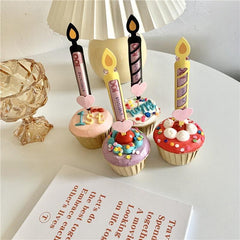 Bear Candle Birthday Cake Props Topper Card Cute Fantasy Cup Dessert Smiley  Love Bear  Table Dress Up Cake Props Party Cake Decor Supplies Toppers Birthday Cupcake Topper Various Cake Decorations for Birthday Party Photo Prop