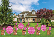 Birthday Girl Bear Yard Decorations 12 pcs