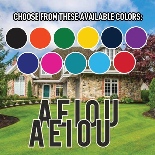 Bebas 18" Solid Color Vowels Yard Letters Set