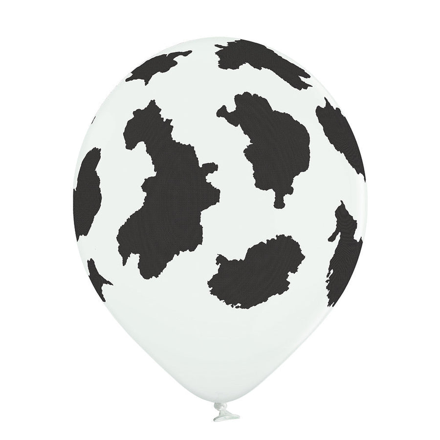 Black and White Cow Print Latex Balloons