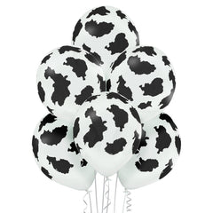 Black and White Cow Print Latex Balloons