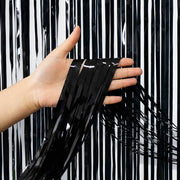 Black Metallic Fringe Curtain