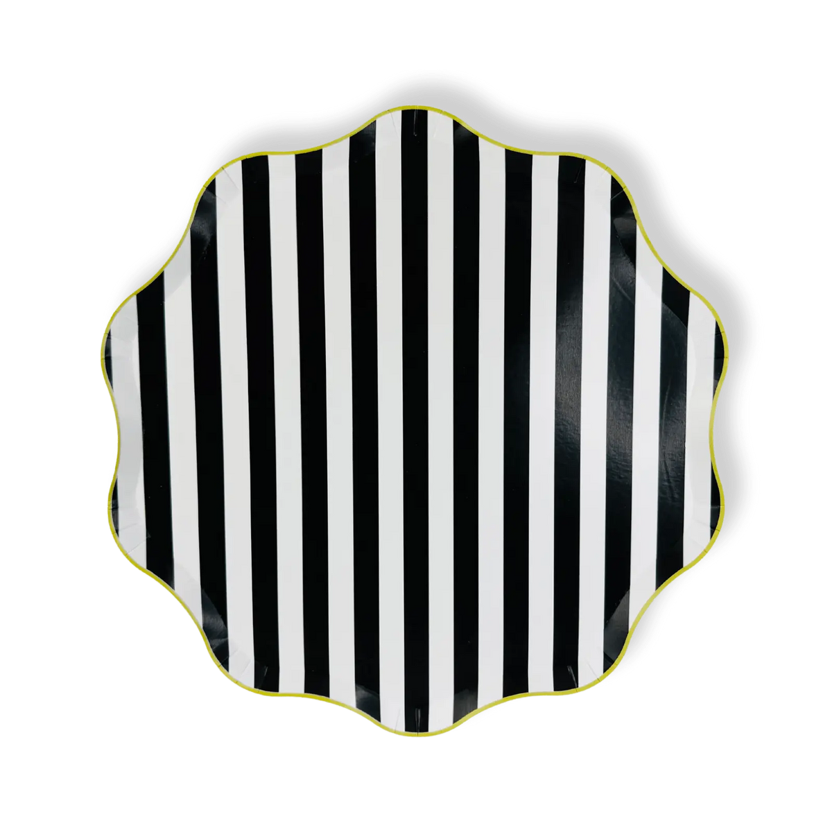 Black & White Striped Paper Party Plate (12pcs)