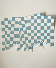Blue & Yellow Flag Checkered Banners (2) 8 Ft