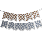 Blue & Yellow Flag Checkered Banners (2) 8 Ft