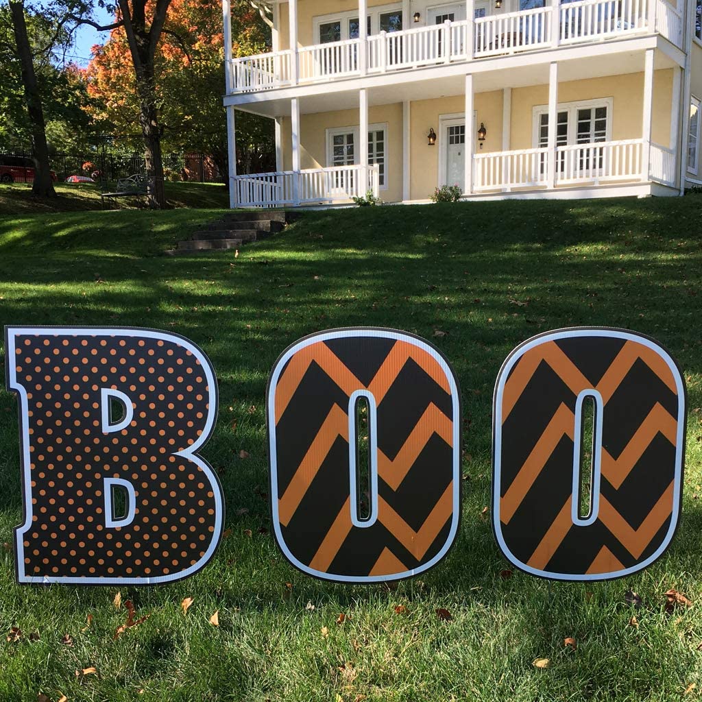\BOO Halloween Yard Sign Set – 12 Piece Outdoor Lawn Decorations with Stakes