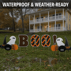 \BOO Halloween Yard Sign Set – 12 Piece Outdoor Lawn Decorations with Stakes