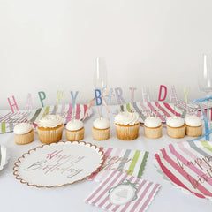 Bright Happy Birthday Cupcake Toppers, 13pcs