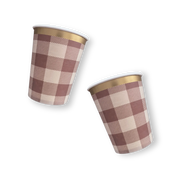 Brown Gingham Fall Plaid Disposable Cups
