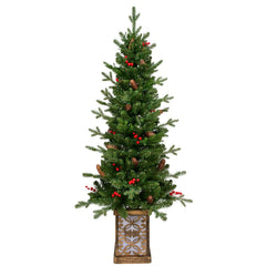 4FT Pre-Lit Christmas Tree with Warm Lights - Green