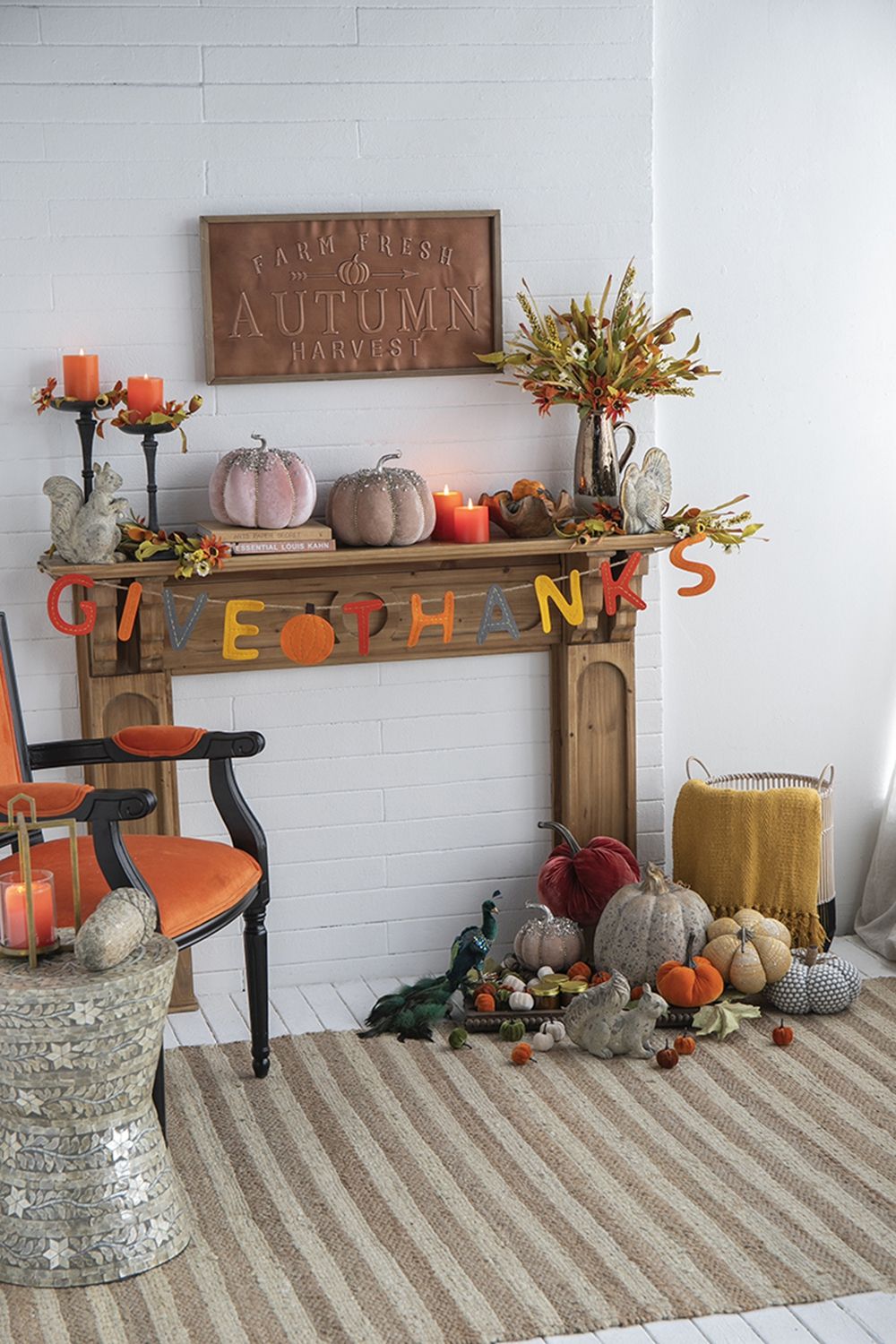 Knite Pumpkin Ornament Decor for Holiday Harvest – Gray or Dark Gray