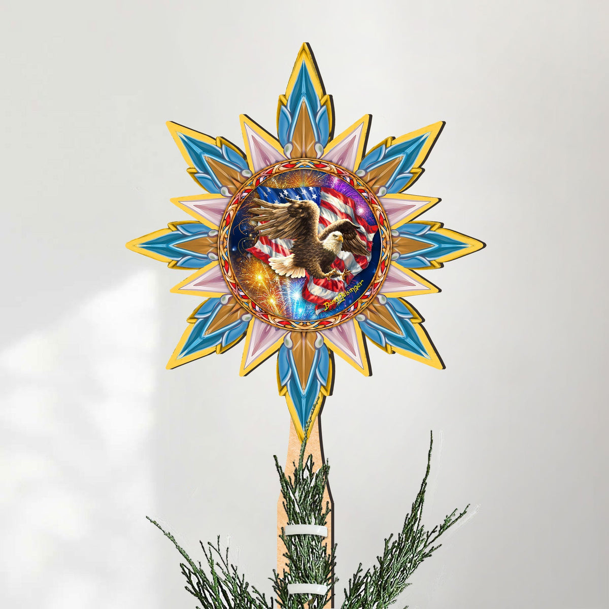 American Patriotic Eagle Tree Topper Wooden Decor -Patriotic Holiday Decor