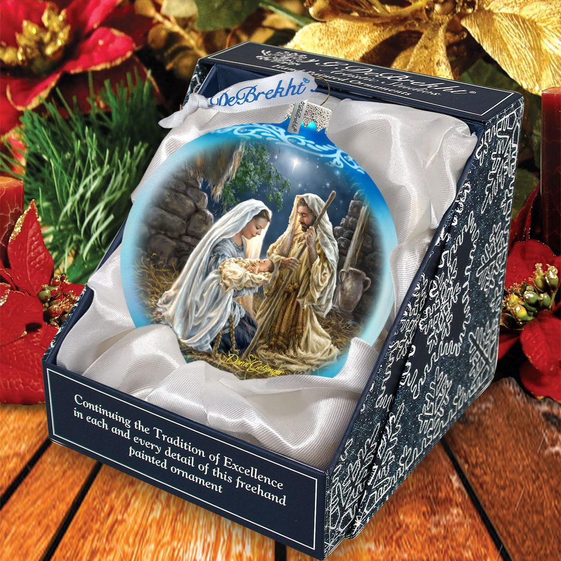 Glory to God Glass Ornament by D. Gelsinger - Nativity Holiday Decor - 71156-1722