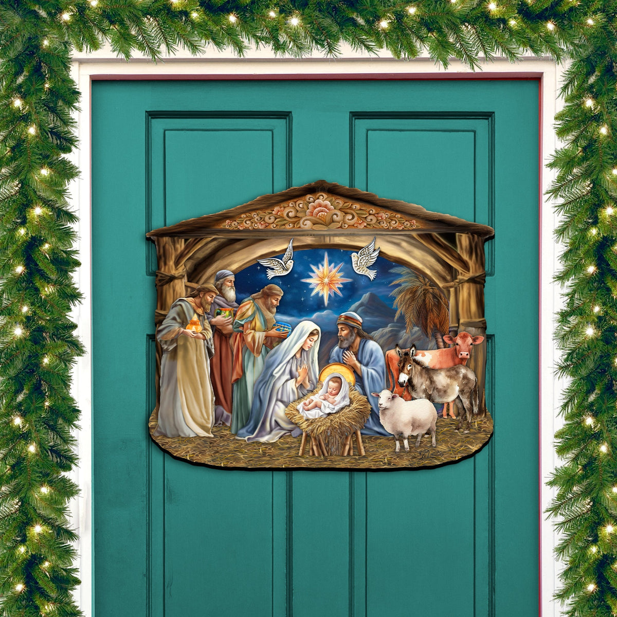 The Birth of Jesus Nativity Scene Holiday Door Decor by G. Debrekht - Nativity Holiday Decor