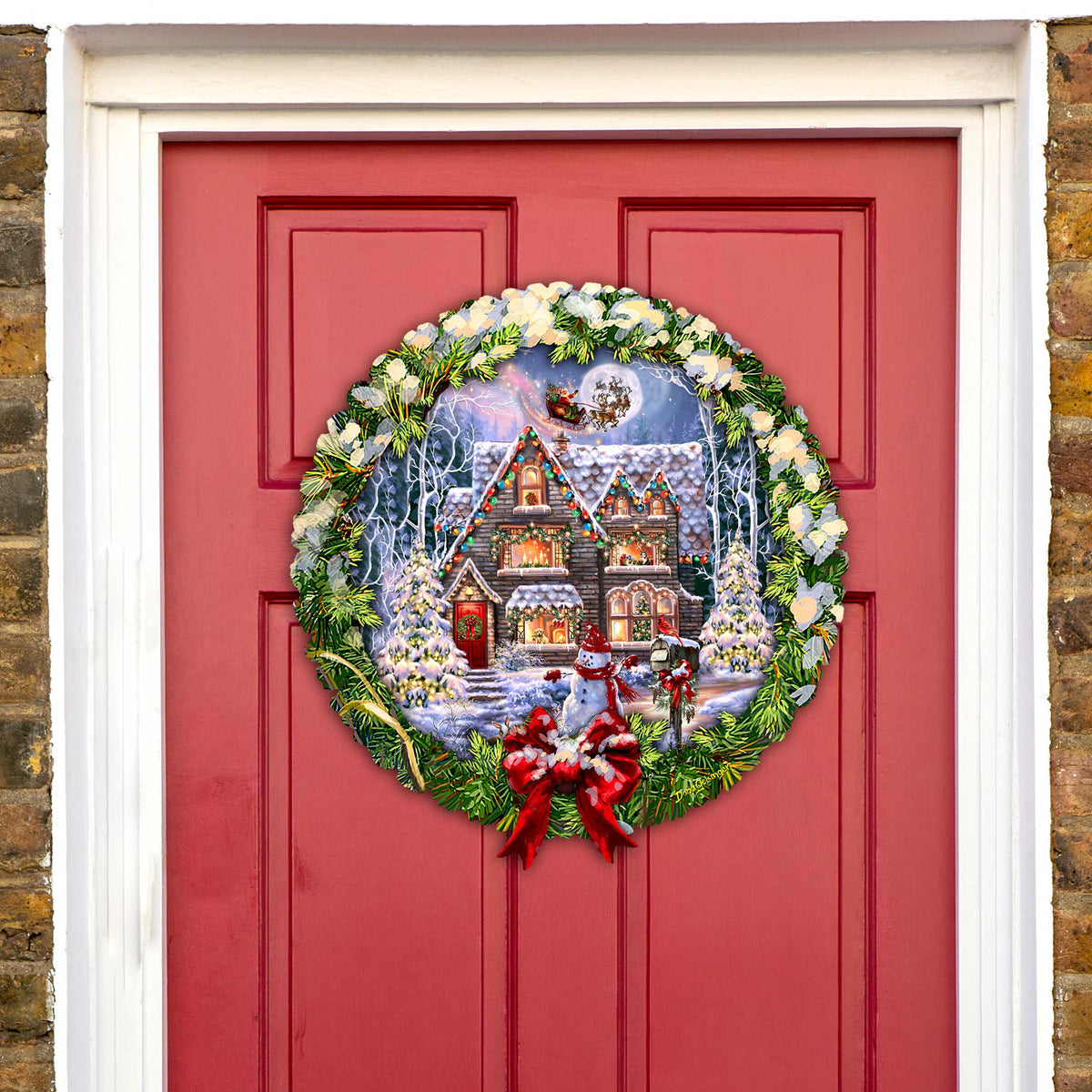Christmas House Holiday Door Decor - Christmas Decor
