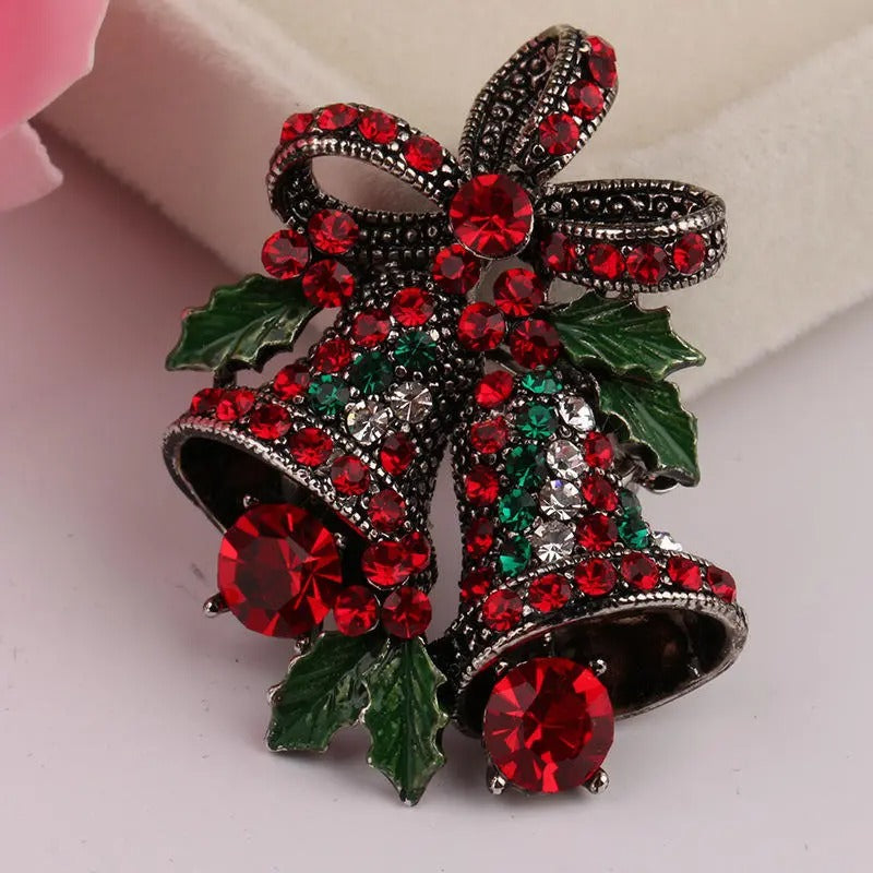 Vintage-Style Christmas Bell Brooch