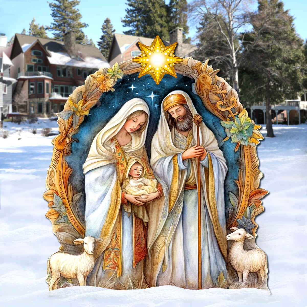 Nostalgic Nativity Scene Outdoor Decor by G. Debrekht - Nativity Holiday Decor
