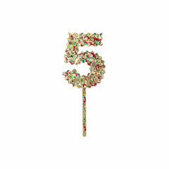 Gold Confetti Number Cake Toppers: 0-9