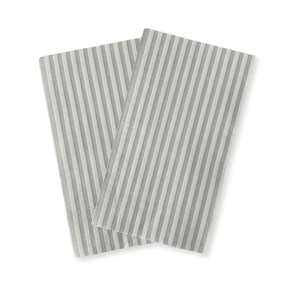 Candy Striped Sea Foam Blue & White Guest Napkins, 24pcs