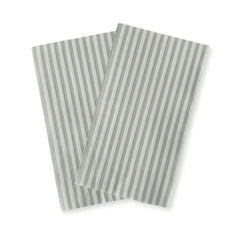 Candy Striped Sea Foam Blue & White Guest Napkins, 24pcs