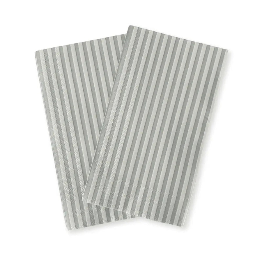 Candy Striped Sea Foam Blue & White Guest Napkins, 24pcs