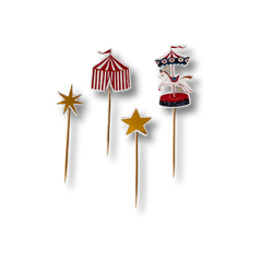 Carnival Cupcake Toppers - Circus Toppers 8pcs