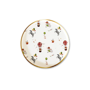 Carnival Dessert Paper Plates – 7-Inch, Gold Accents (8pcs)