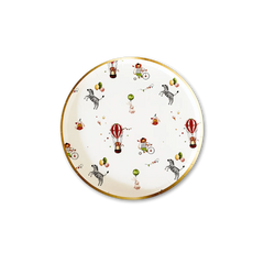 Carnival Dessert Paper Plates – 7-Inch, Gold Accents (8pcs)