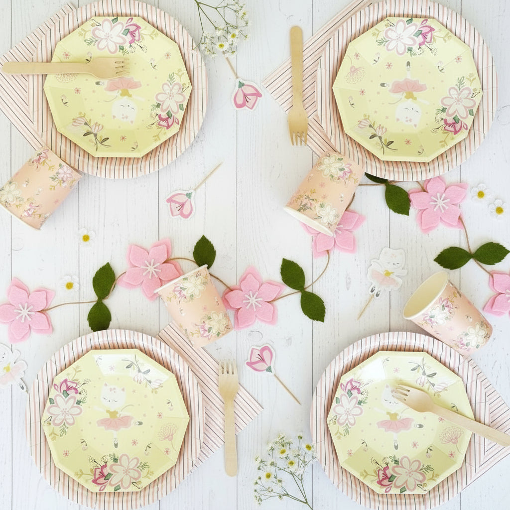 Pink Flowers Cups (Set of 8)