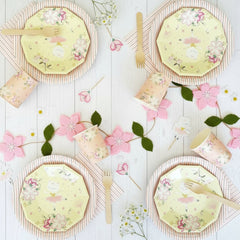 Pink Flowers Cups (Set of 8)