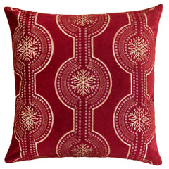 Holiday Throw Pillow with Snowflake Embroidery - 20x20 Inch
