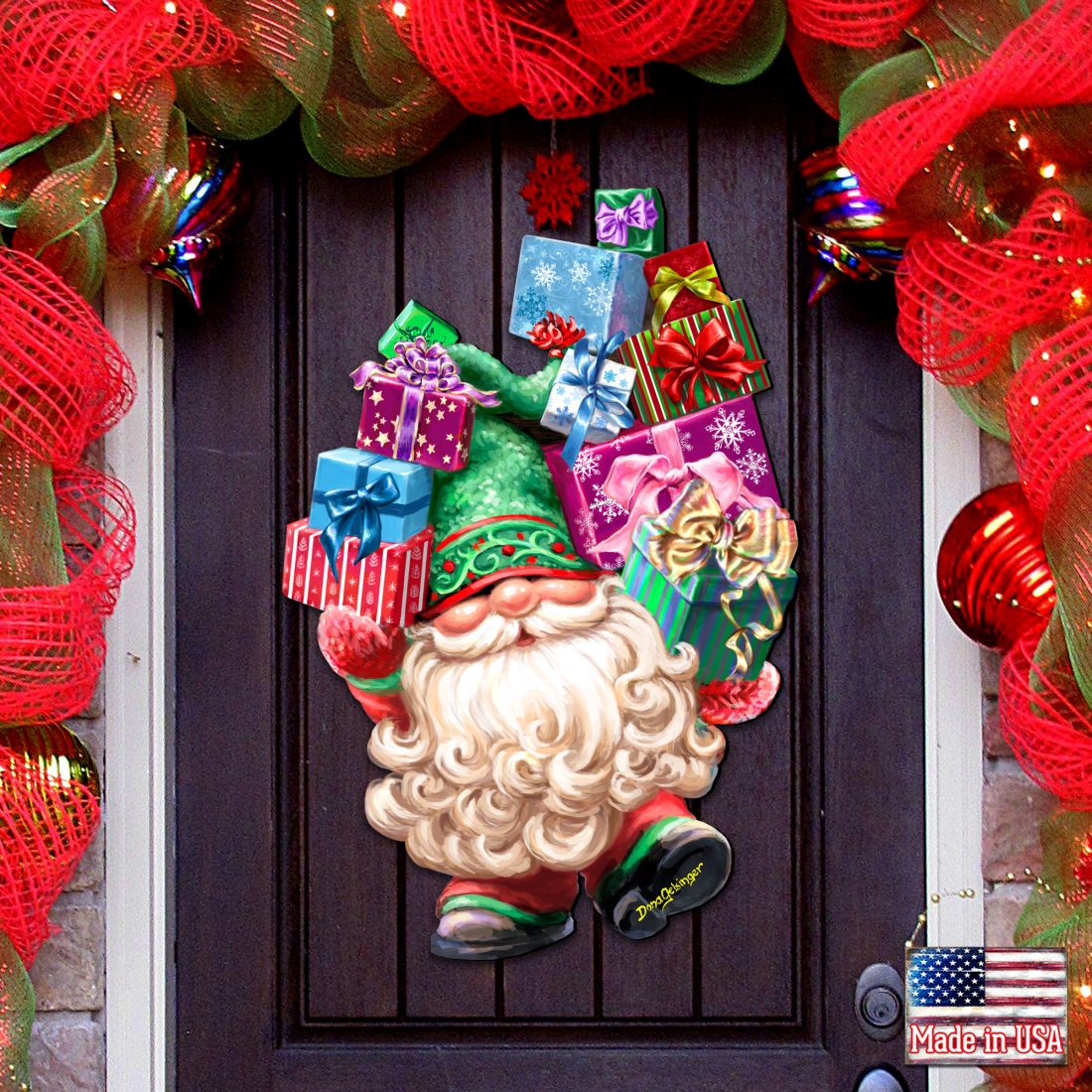 Gift Bag Gnome Wreath Easter Home Decor Large Ornament - Christmas Decor