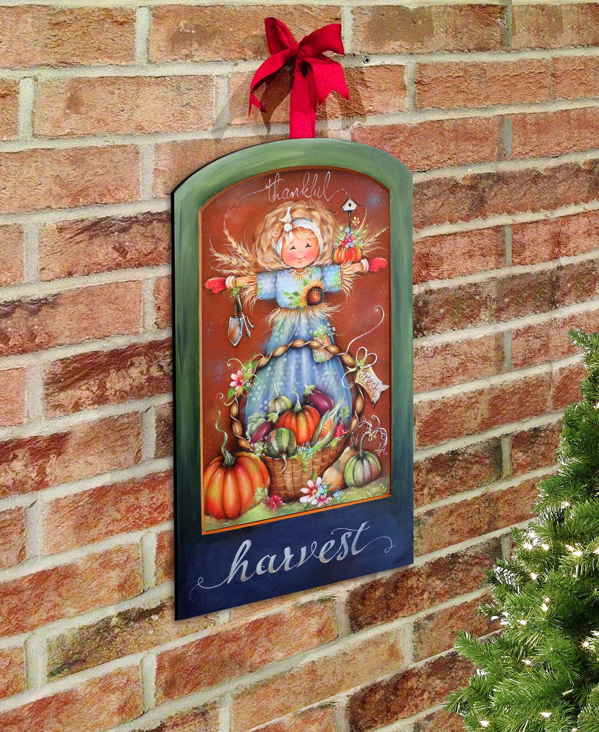 Thankful Harvest Holiday Door Decor by Jamie Mills-Price - Thanksgiving Decor - 8611076H-MP