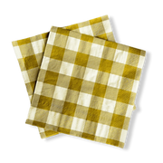 Chartreuse Plaid Large Disposable Paper Napkins (Set of 16)