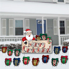 Merry Christmas! Santa and Presents Christmas Lawn Decoration 13 pcs