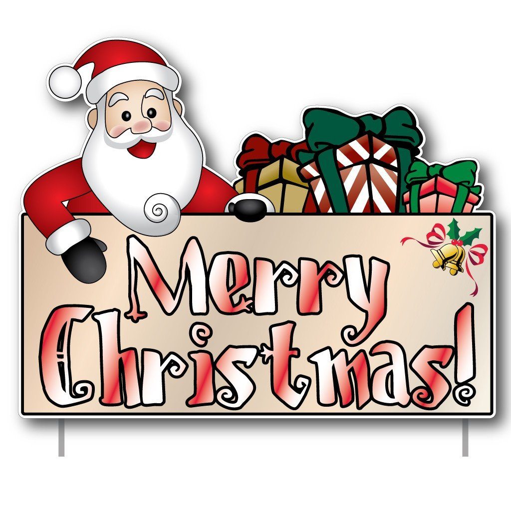 Merry Christmas! Santa and Presents Christmas Lawn Decoration 13 pcs