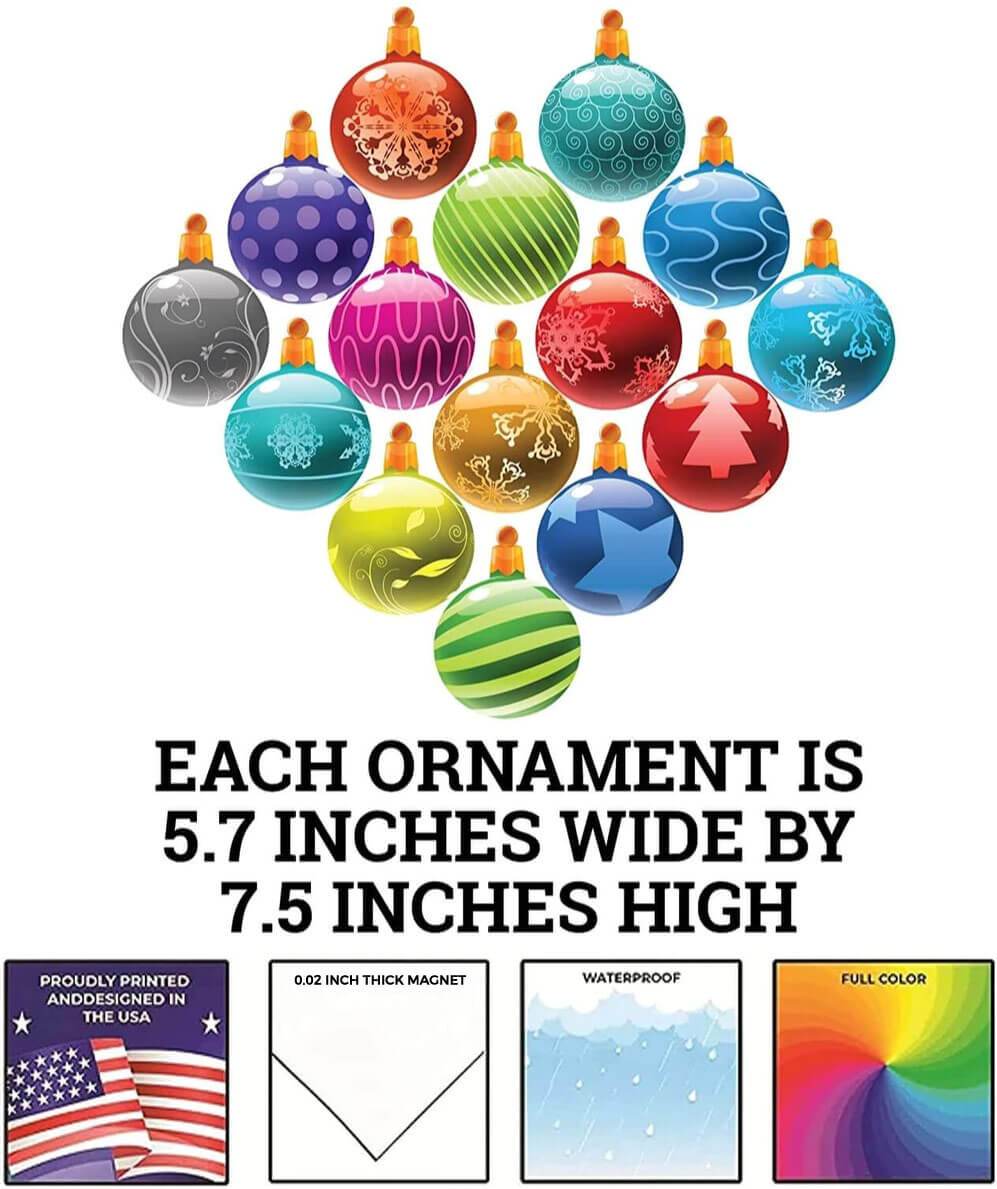Christmas Ornaments 15 pc Garage Door Magnets