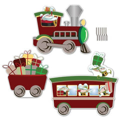 Christmas Train Set Yard Sign | 6 Short Stakes Included