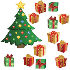 Christmas Tree with Presents Christmas Yard Card