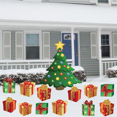 Christmas Tree with Presents Christmas Yard Card