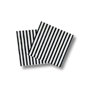 Classic Black & White Striped Disposable Paper Napkins (24pcs)