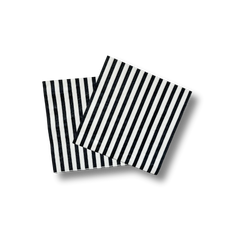 Classic Black & White Striped Disposable Paper Napkins (24pcs)