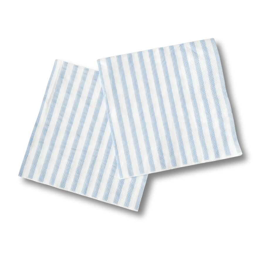 Classic Stripe Baby Blue Large Disposable Paper Napkins (16pcs)