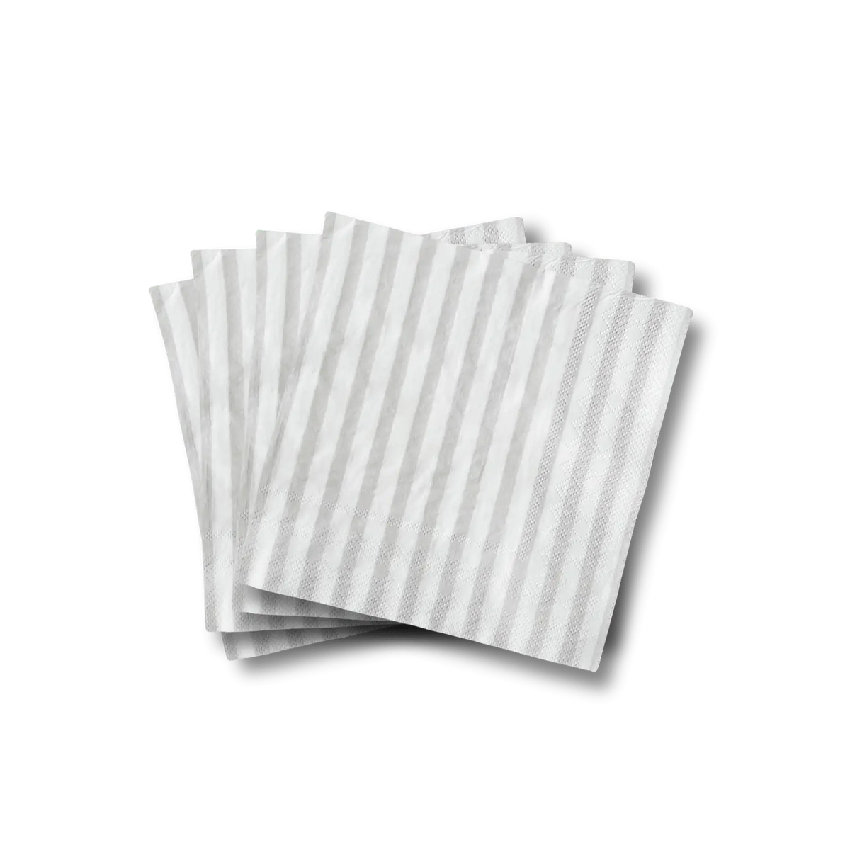 Classic Stripe Light Gray Large Disposable Paper Napkins (16pcs)