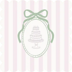 Coquette Cake Striped Birthday Napkin, 40pcs