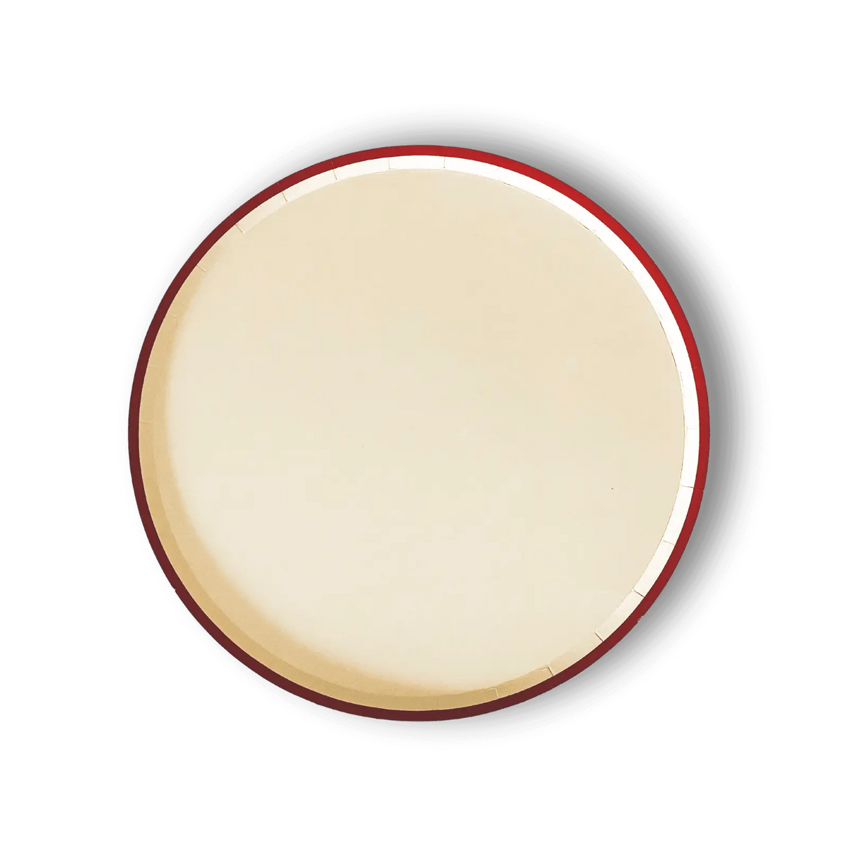 Cream Plate Red Trim, Paper Party Plate (8pcs)