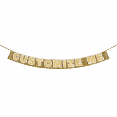 Customizable Gold Fringe Reusable Party Banner